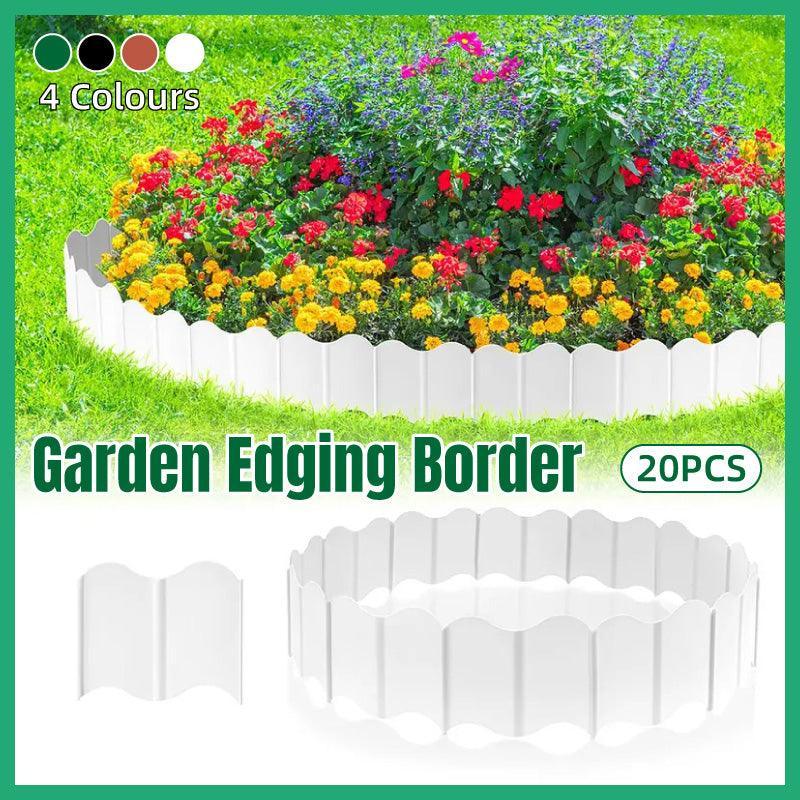 20PCS Garden Edging Fence Decorative Plastic Lawn Border Panels Landscaping - Green - Mekamart Australia