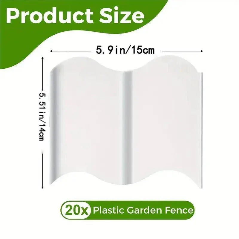 20PCS Garden Edging Fence Decorative Plastic Lawn Border Panels Landscaping - Green - Mekamart Australia