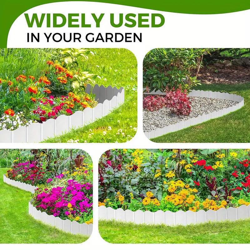 20PCS Garden Edging Fence Decorative Plastic Lawn Border Panels Landscaping - Green - Mekamart Australia