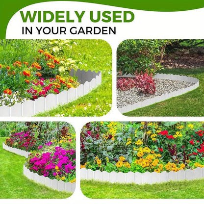 20PCS Garden Edging Fence Decorative Plastic Lawn Border Panels Landscaping - Green - Mekamart Australia