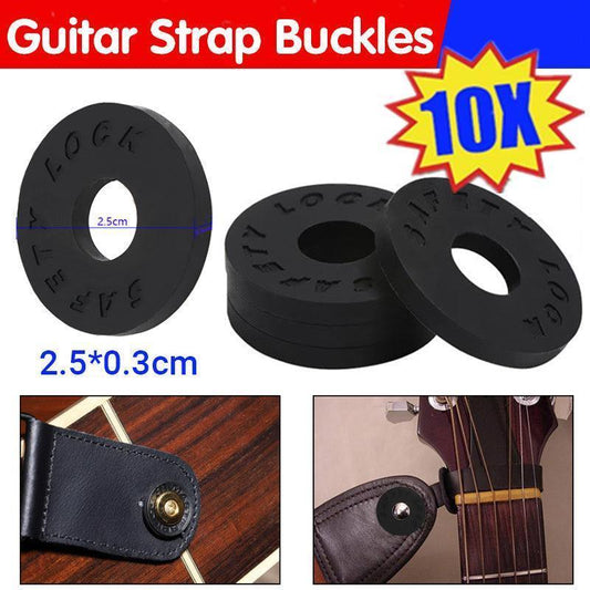 10X Black Guitar Strap Locks Anti-Slip for Acoustic Electric & Bass Guitars - Mekamart Australia