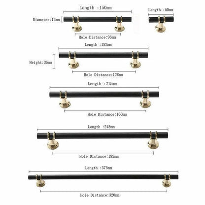 Black Gold Design Kitchen Cabinet Handles Drawer Bar Handle Pull 96 128 160 192 320MM - 192mm