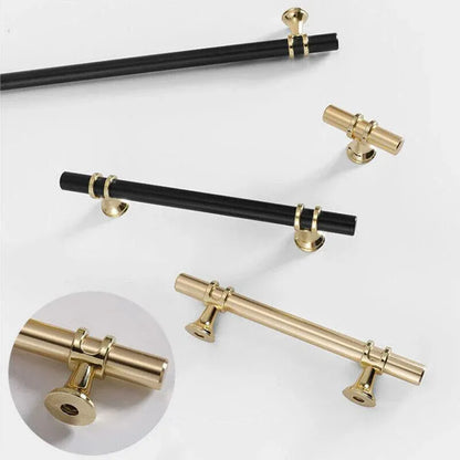 Black Gold Design Kitchen Cabinet Handles Drawer Bar Handle Pull 96 128 160 192 320MM - T Bar