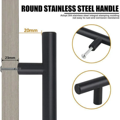 5pcs Silver Kitchen Cabinet Door Handles Stainless Steel Door Drawer Pull T Bar - 100mm/64mm