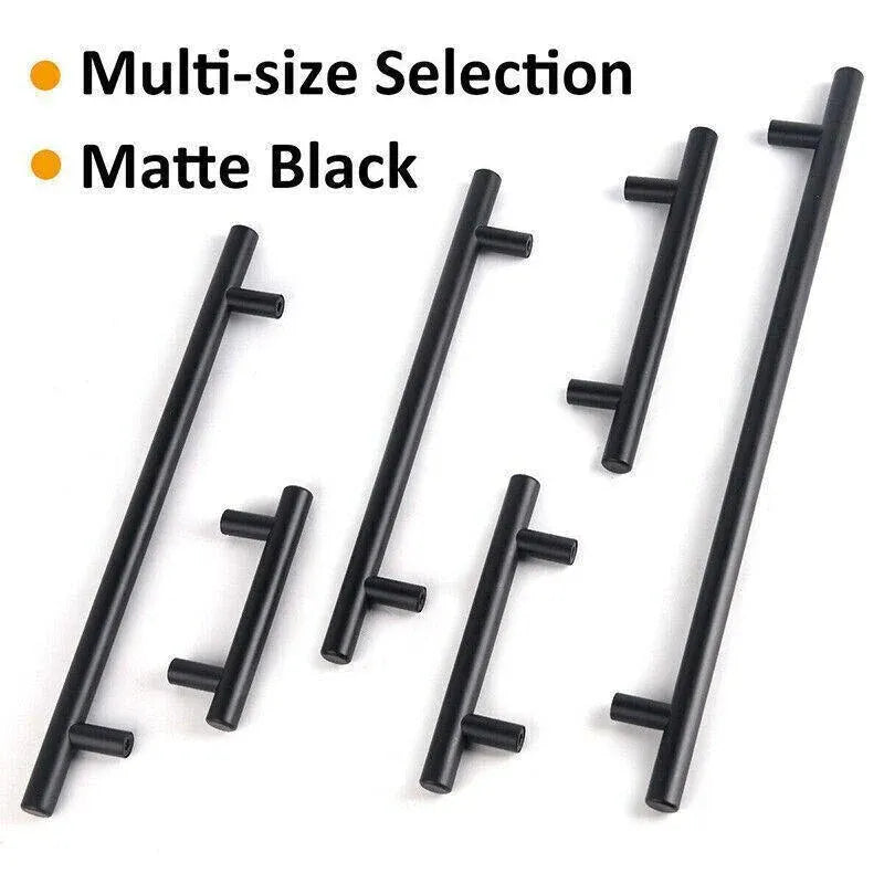5pcs Silver Kitchen Cabinet Door Handles Stainless Steel Door Drawer Pull T Bar - 50mm