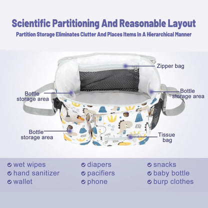 Stroller Hanging Bag Multi-Functional Mommy Bag Large Capacity Durable