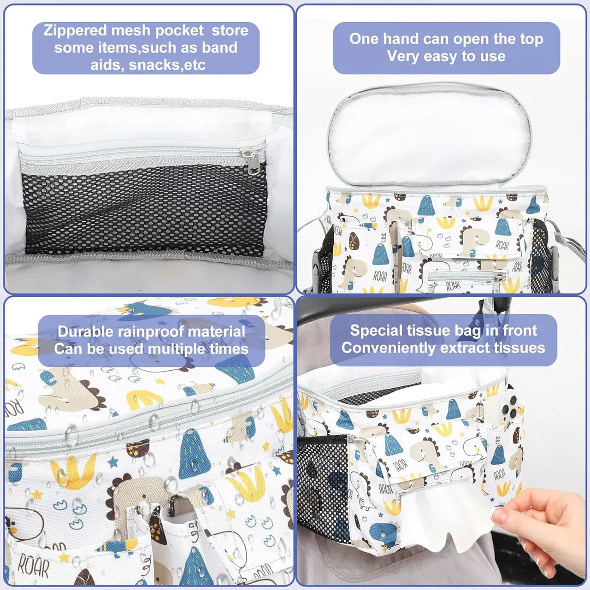 Stroller Hanging Bag Multi-Functional Mommy Bag Large Capacity Durable