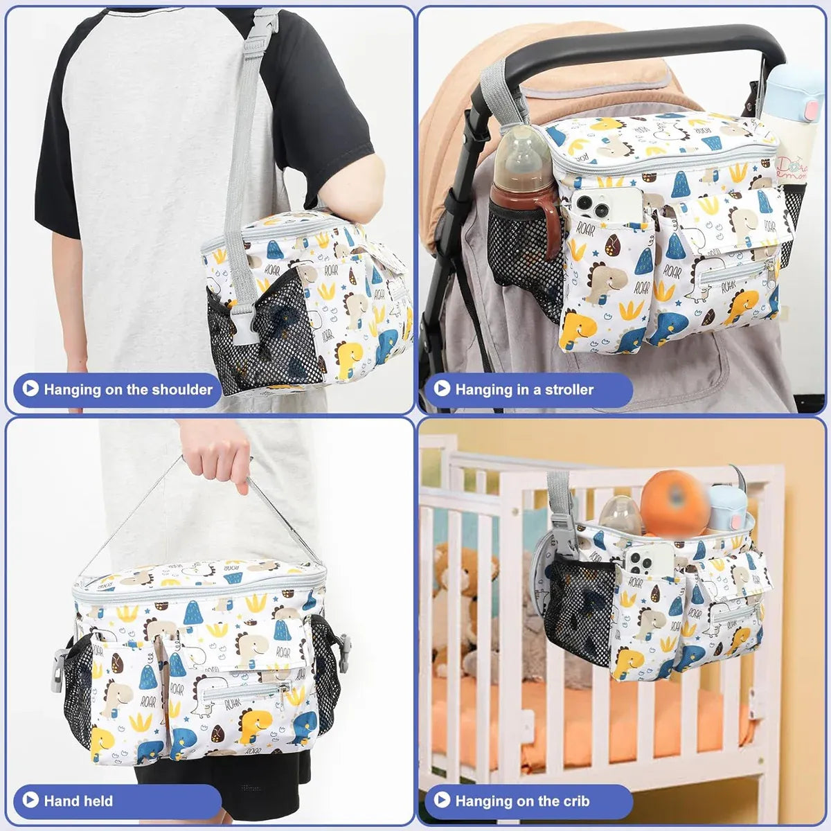Stroller Hanging Bag Multi-Functional Mommy Bag Large Capacity Durable
