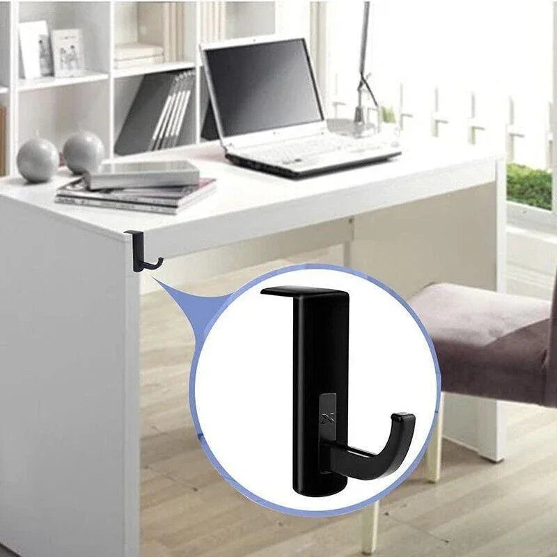 Universal Headphone Hook Desk Edge Mount Adhesive Headset Holder - White - Mekamart Australia