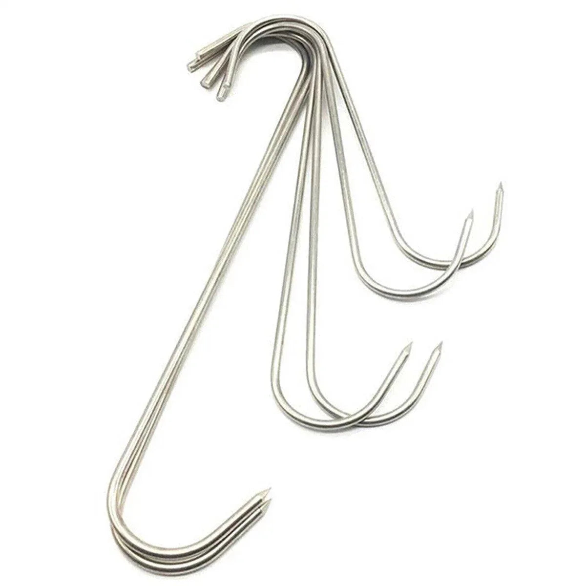 10PCS Steel S Meat Hooks for Beef Pork Lamb Roast Duck BBQ Grill Oven Hanging - L - Mekamart Australia