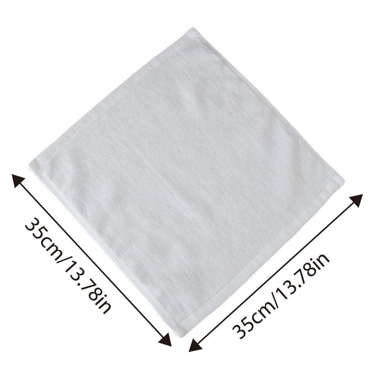 6PCS Hotel Cotton Face Towel White Soft Square Cloth Beauty Salon KTV Thick Wash - 35x35cm-Patternless-70g - Mekamart Australia