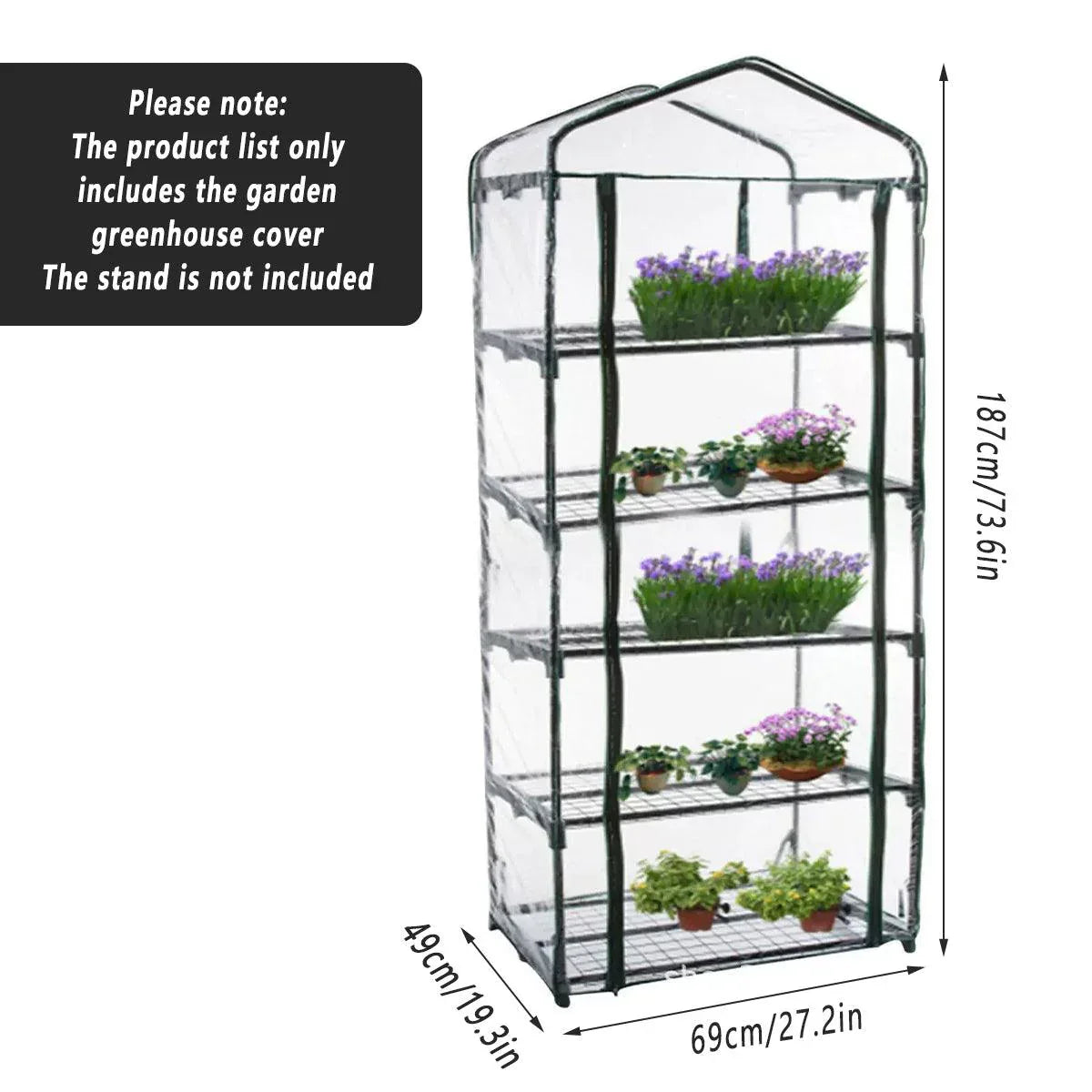 5 Tier Garden PVC Plant Insulation Warming Shed Conservatory Cover No Brackets - Mekamart Australia