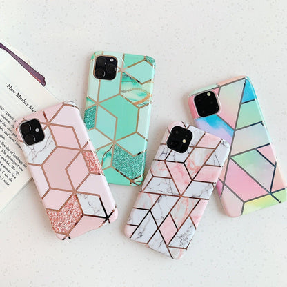 Rainbow Case for iPhone 14 13 12 11 Pro Max XR XS Marble Phone Shockproof Cover Silicone - For iphone 14 Plus