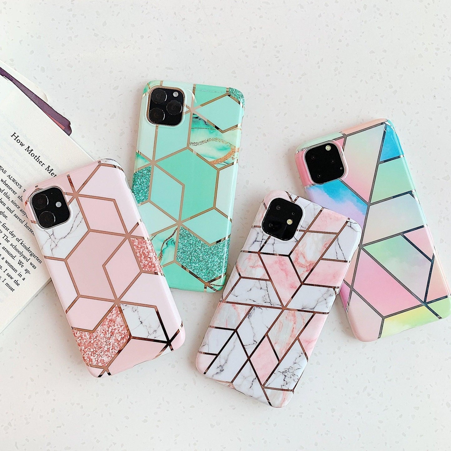 Rainbow Case for iPhone 14 13 12 11 Pro Max XR XS Marble Phone Shockproof Cover Silicone - For iphone 14 Pro