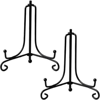 Plate Stands Iron Display Easel Photo Picture Bowl Dish Book Holder Frame Black - 4 Inch - Mekamart Australia