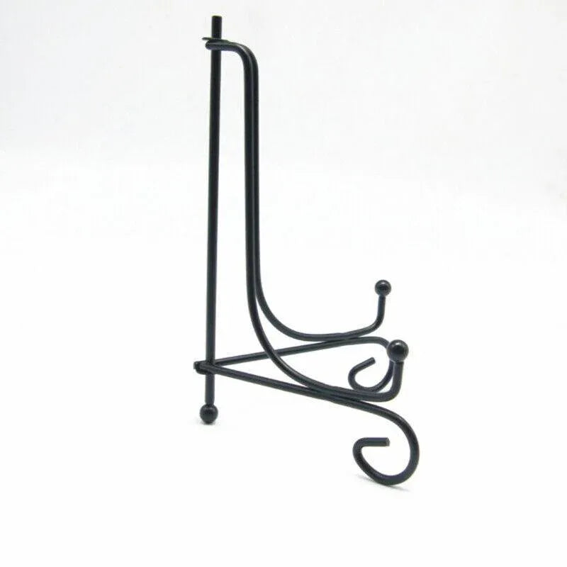Plate Stands Iron Display Easel Photo Picture Bowl Dish Book Holder Frame Black - 4 Inch - Mekamart Australia