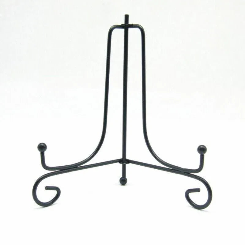 Plate Stands Iron Display Easel Photo Picture Bowl Dish Book Holder Frame Black - 4 Inch - Mekamart Australia