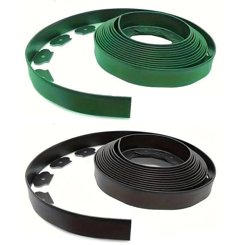 L Shaped Garden Edging Border Landscape Grass Lawn Stone Edge Fence Strip - Black - Mekamart Australia