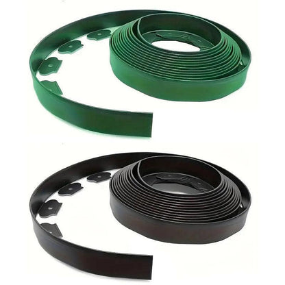L Shaped Garden Edging Border Landscape Grass Lawn Stone Edge Fence Strip - Black - Mekamart Australia