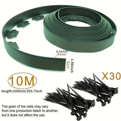 L Shaped Garden Edging Border Landscape Grass Lawn Stone Edge Fence Strip - Black - Mekamart Australia