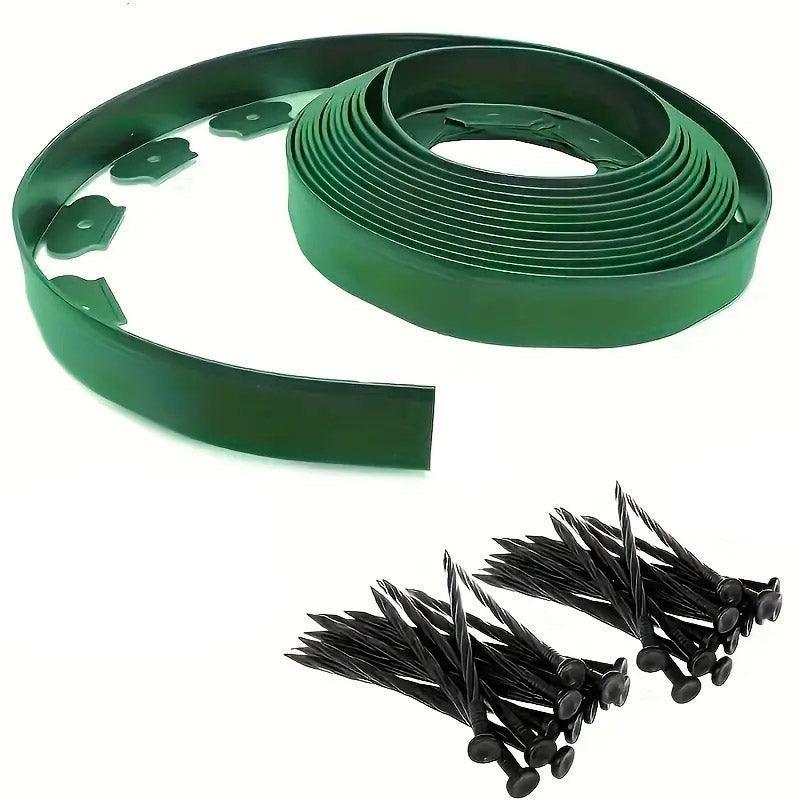 L Shaped Garden Edging Border Landscape Grass Lawn Stone Edge Fence Strip - Black - Mekamart Australia