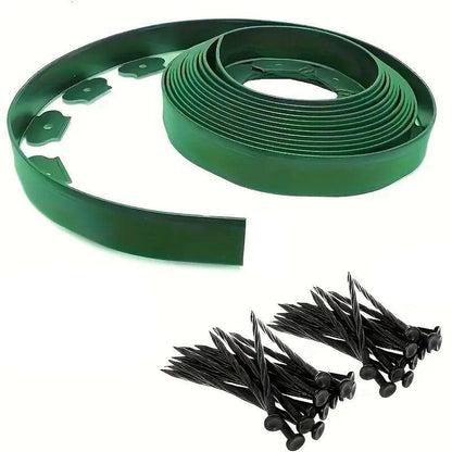 L Shaped Garden Edging Border Landscape Grass Lawn Stone Edge Fence Strip - Black - Mekamart Australia