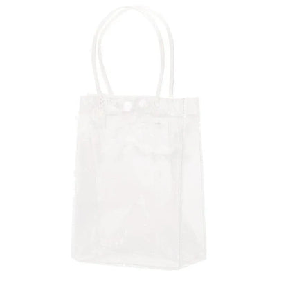 100x PVC Transparent Gift Tote Bag with Snap Button for Packaging - 20*16*8cm