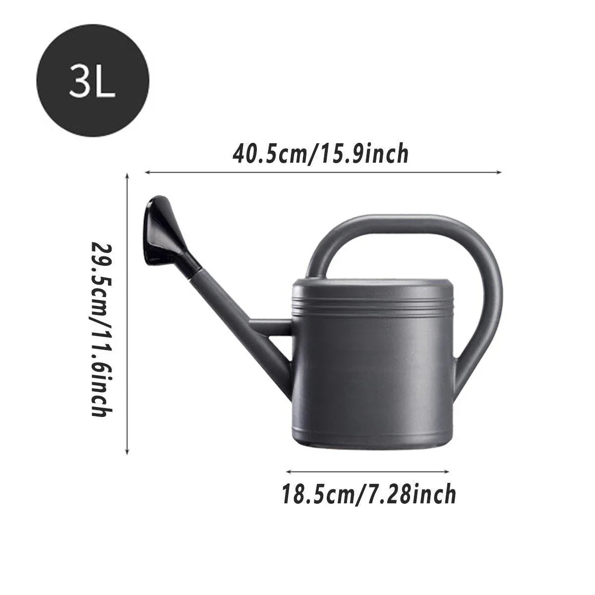 3L Gray Retro Watering Can Long Spout Large Capacity Shower Kettle for Garden - Mekamart Australia
