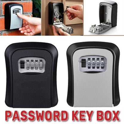 Combination Key Box with Combination Lock for Home Office Security Storage - Grey