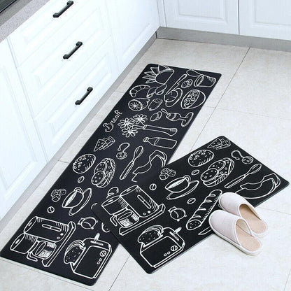 45x180cm Kitchen Mat Non-Slip Waterproof Pvc Floor Rug Carpet Anti-Oil Easy Clean - Kitchen - Mekamart Australia