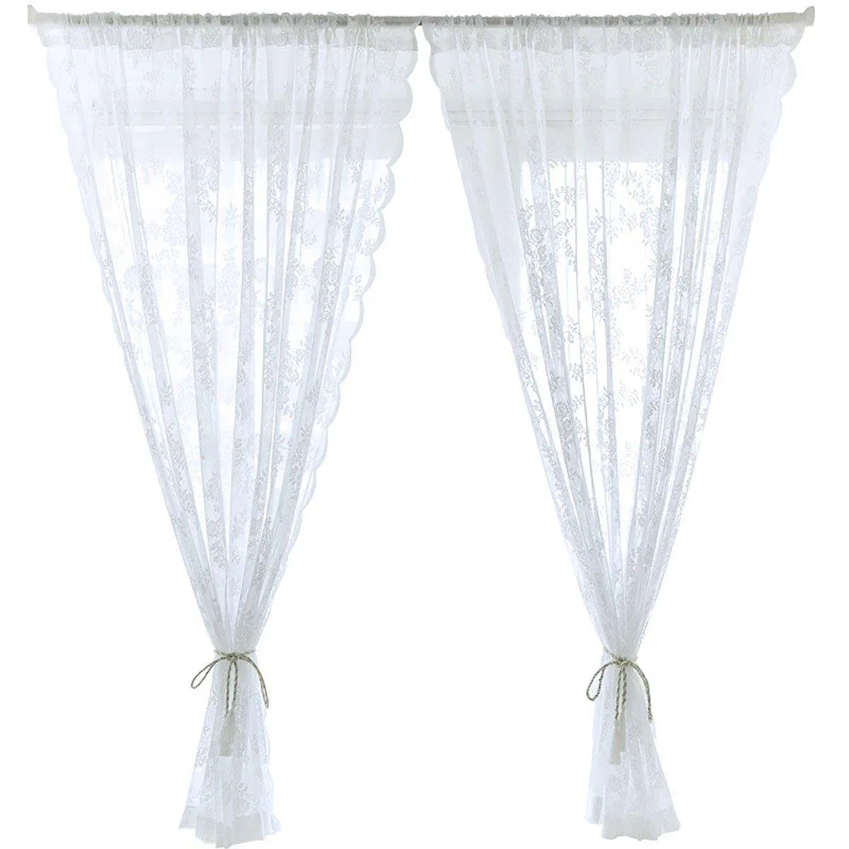 Elegant Lace Curtain Bedroom Window Door Screen Privacy Window Decor - 145*150cm - Mekamart Australia