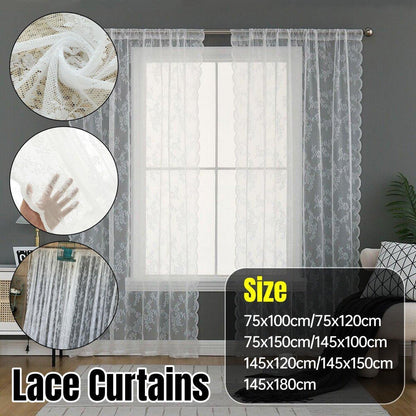 Elegant Lace Curtain Bedroom Window Door Screen Privacy Window Decor - 75*150cm - Mekamart Australia