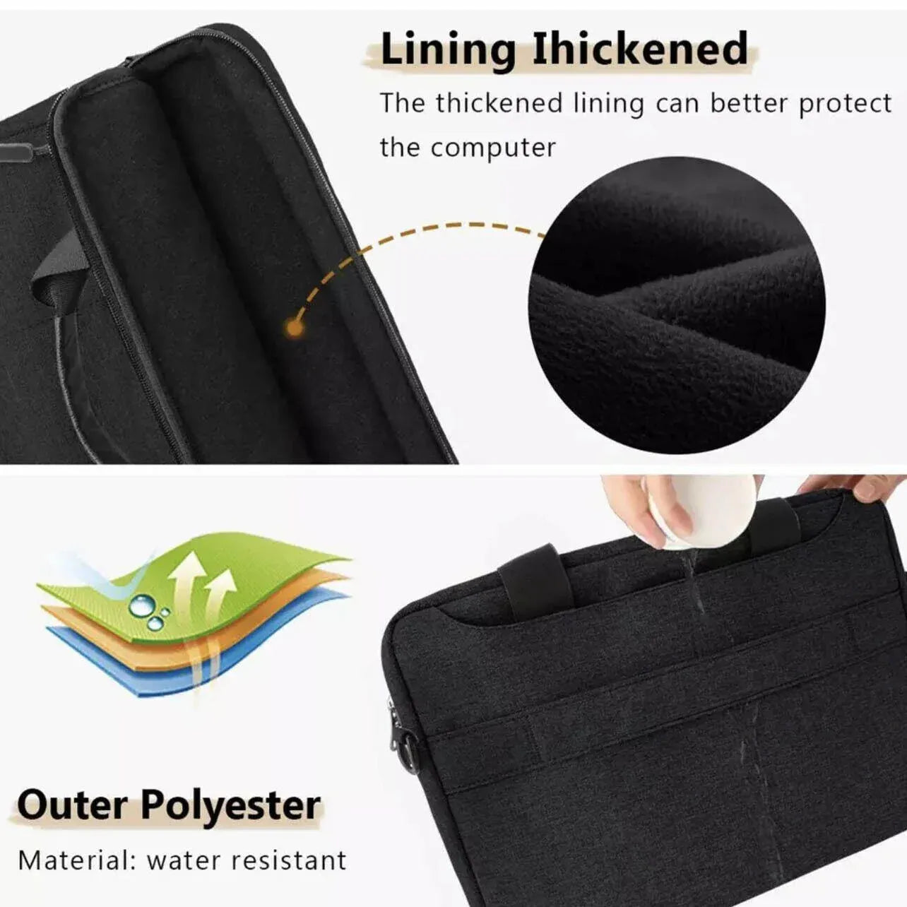 Laptop Sleeve Travel Bag Carry Case For Macbook Air Pro 15.6inch - Pink