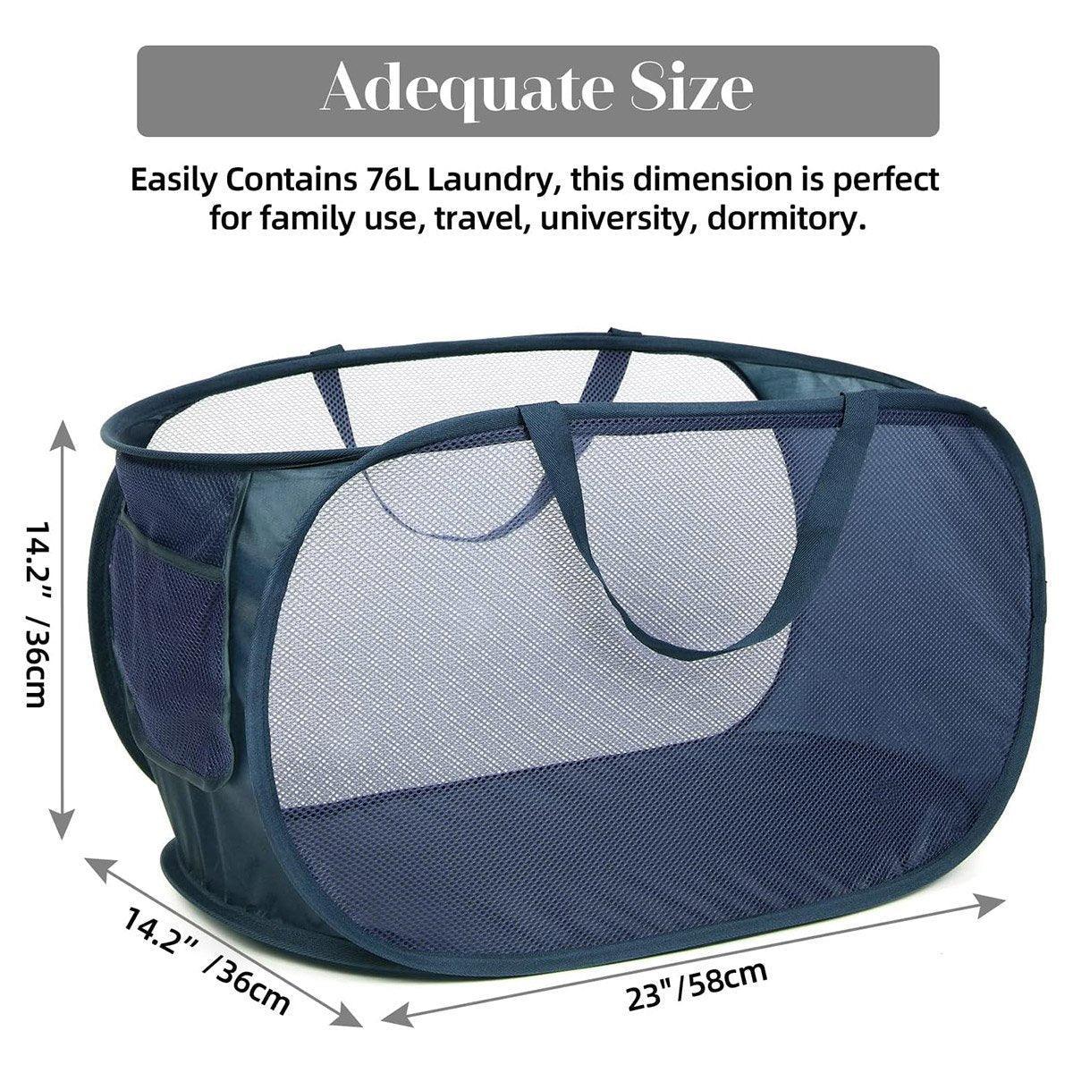 Large Folding Laundry Basket Collapsible Storage Organizer Dirty Clothes Hamper - Green