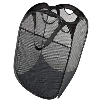 2PCS Foldable Mesh Laundry Hampers with Handles and Pocket for Clothes Storage