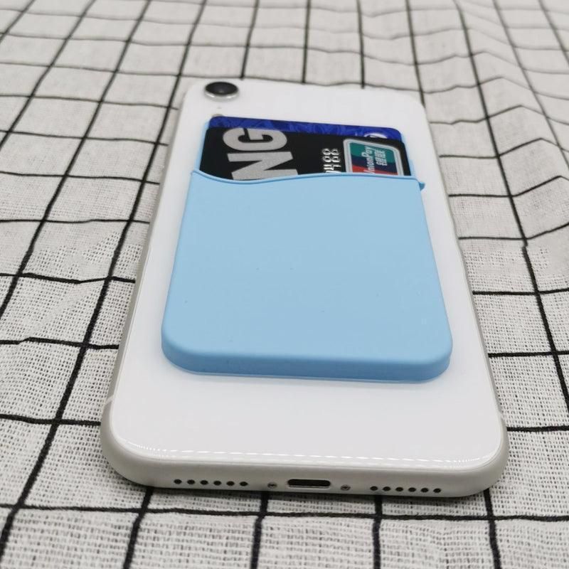 Silicone Phone Card Holder Double Layer Adhesive Wallet with 3M Backing - Green