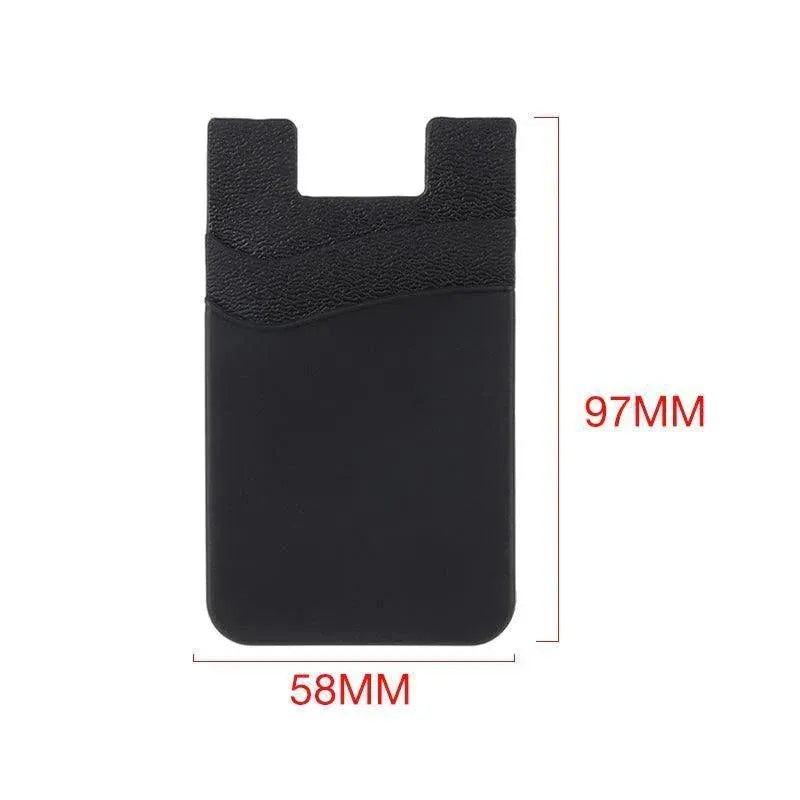 Silicone Phone Card Holder Double Layer Adhesive Wallet with 3M Backing - Pink