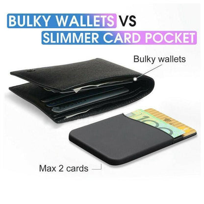 Silicone Phone Card Holder Double Layer Adhesive Wallet with 3M Backing - Purple