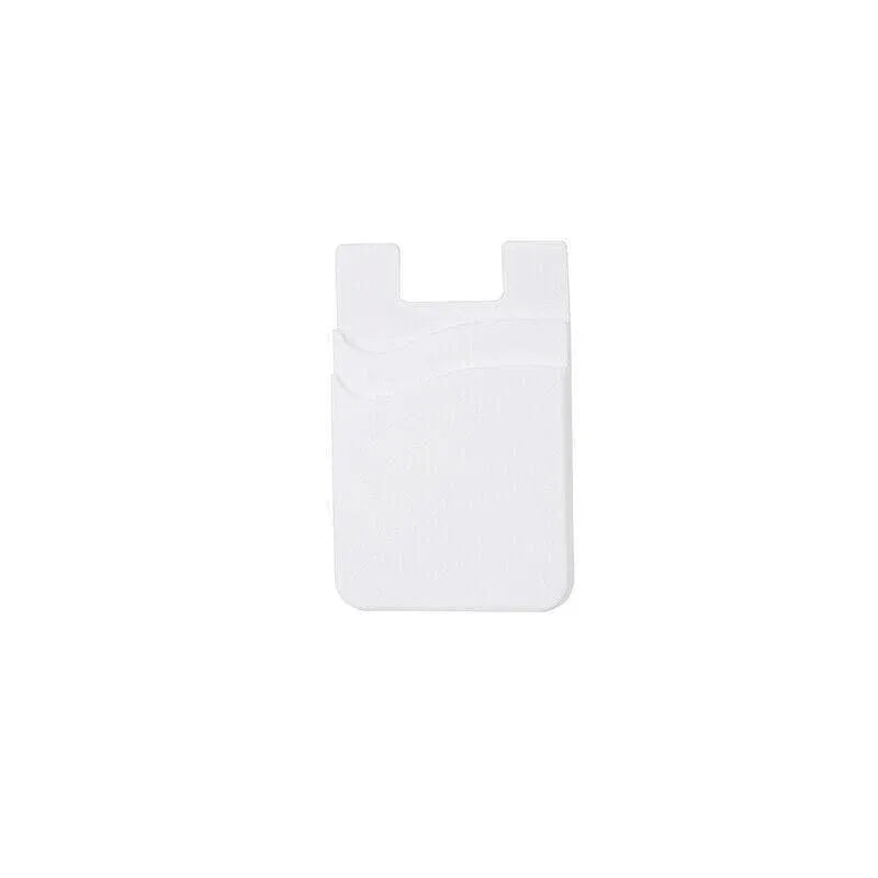 Silicone Phone Card Holder Double Layer Adhesive Wallet with 3M Backing - White