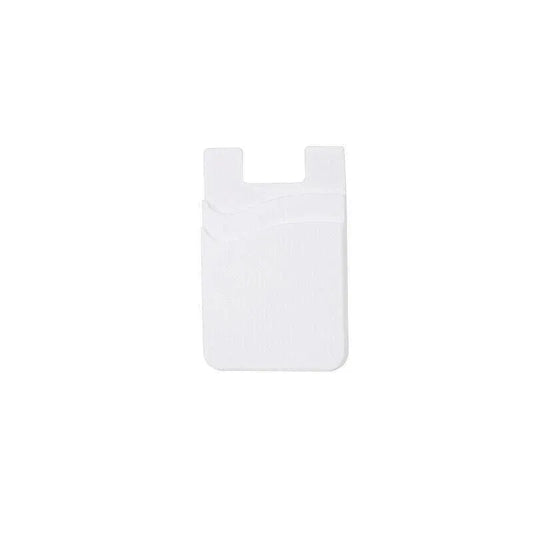 Silicone Phone Card Holder Double Layer Adhesive Wallet with 3M Backing - White