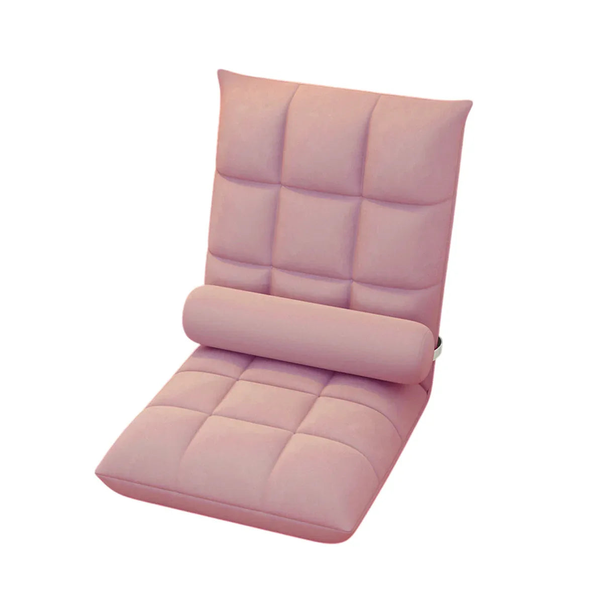 Floor Lounge Sofa Bed Chair with Lumbar Pillow Folding Adjustable Cushion - Pink - Mekamart Australia