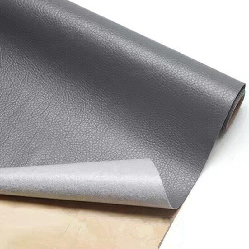 2X Self Adhesive Leather Repair Patches Kit for Sofa Couch Auto Interior Use - Dark Grey - Mekamart Australia