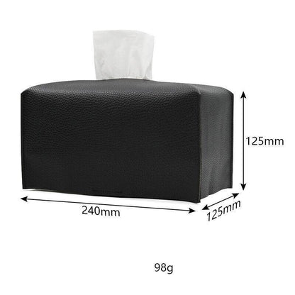 Large Size Tissue Box Dispenser Paper Holder Napkin Case Pu Leather Cover - White - Mekamart Australia