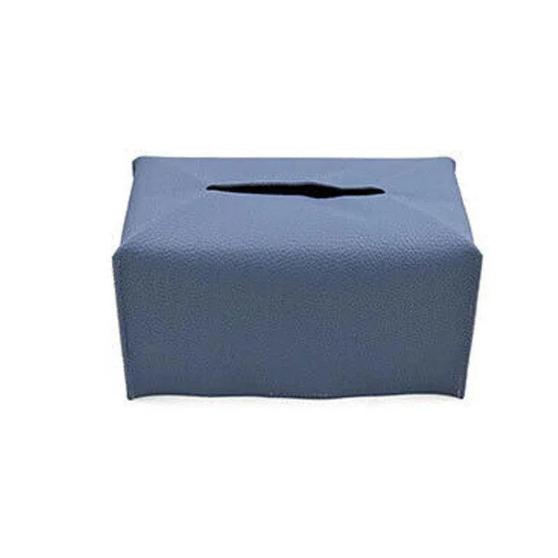 Large Size Tissue Box Dispenser Paper Holder Napkin Case Pu Leather Cover - White - Mekamart Australia
