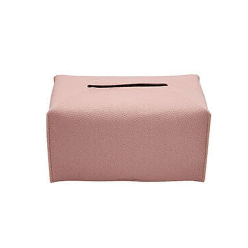 Large Size Tissue Box Dispenser Paper Holder Napkin Case Pu Leather Cover - White - Mekamart Australia