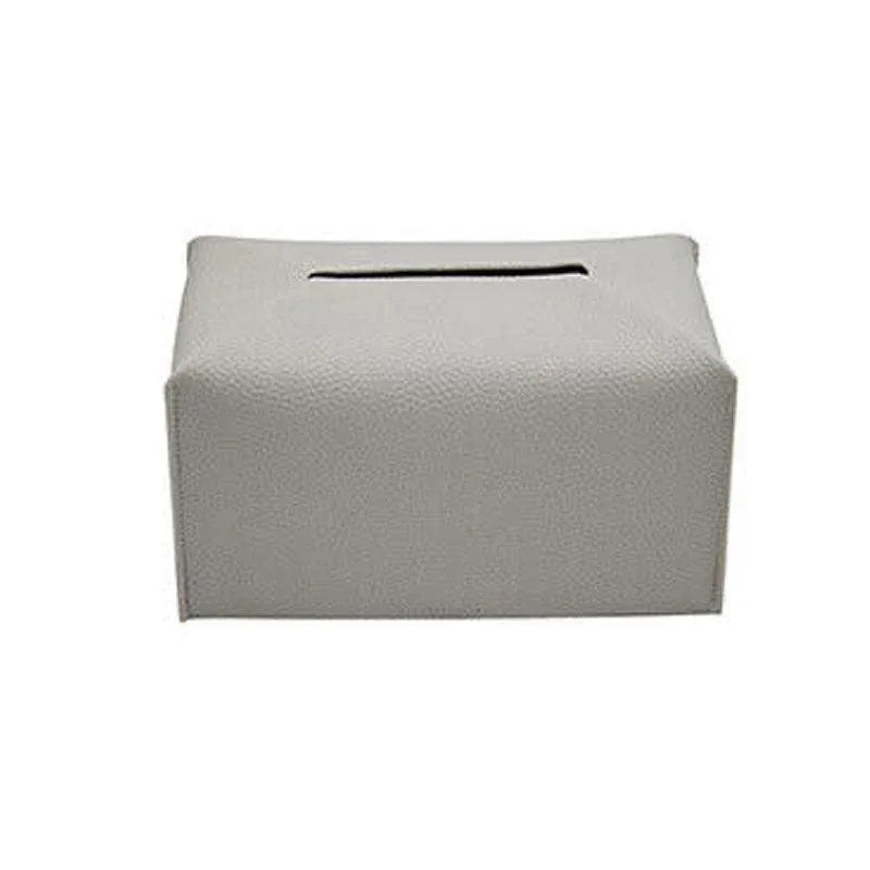 Large Size Tissue Box Dispenser Paper Holder Napkin Case Pu Leather Cover - White - Mekamart Australia