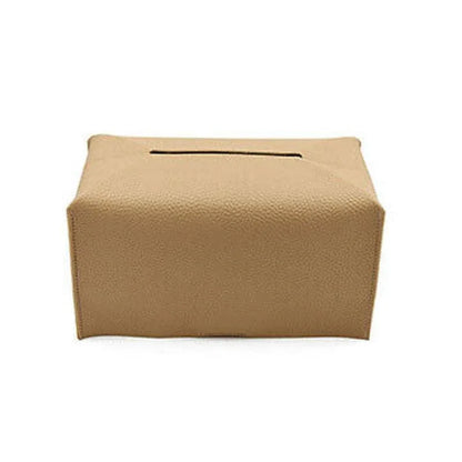 Large Size Tissue Box Dispenser Paper Holder Napkin Case Pu Leather Cover - White - Mekamart Australia