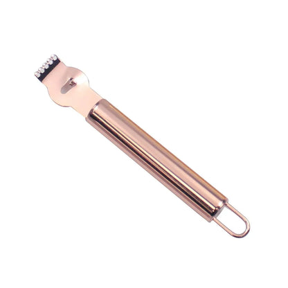 Lemon Zester Grater Knife Tool Stainless Steel with Channel Garnish Citrus Lime - Rose Gold - Mekamart Australia