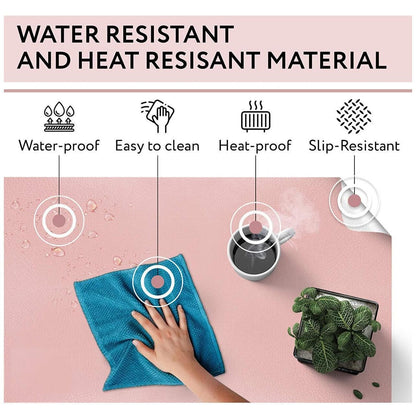 Leather Mouse Pad Gaming Waterproof Desk Mat 25 x 21cm Anti Slip - Light Green