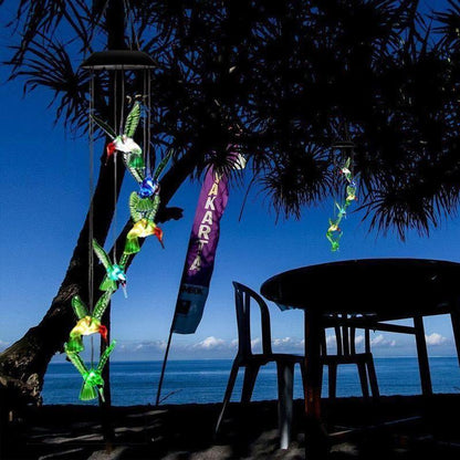 Wind Chimes Solar Powered Led Lights Changing Hanging Garden Yard Outdoor Decor - Dragonfly - Mekamart Australia